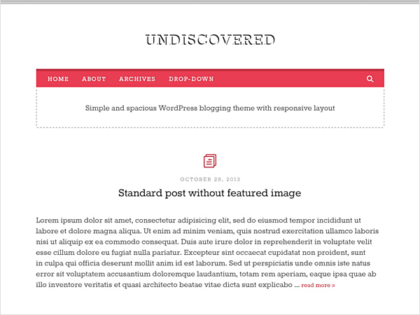 Undiscovered. A Free Responsive WordPress Blog Theme
